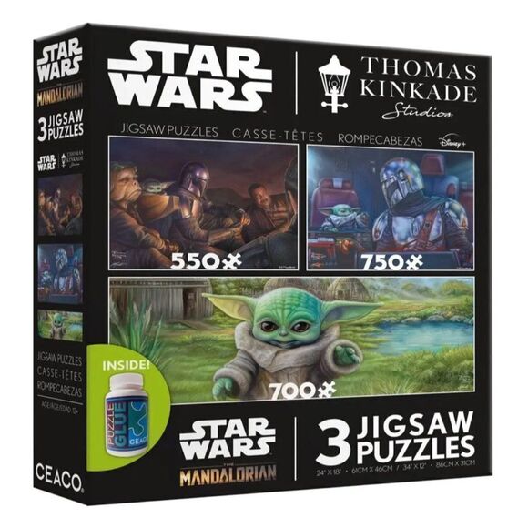 Star Wars The Mandalorian 3 Interlocking Jigsaw Puzzles - Picture 1 of 8